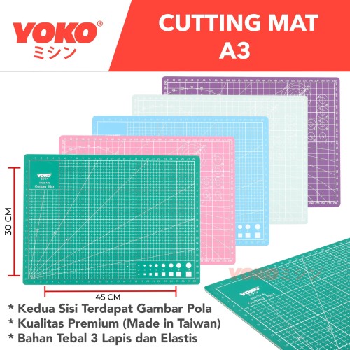 Cutting Mat 9Sea Ukuran - A3 45x30cm/Double Side - Dua Sisi (Nine Sea)