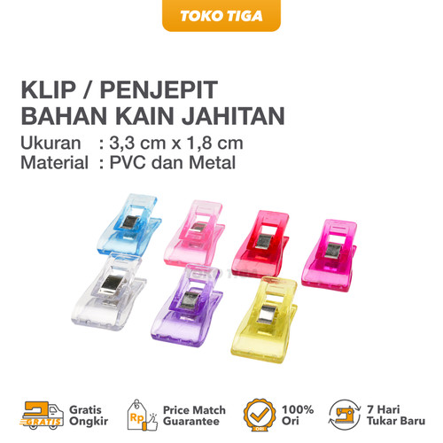 Klip Plastik/Plastic Clip PVC - Pembatas / Penjepit Bahan Kain Jahitan