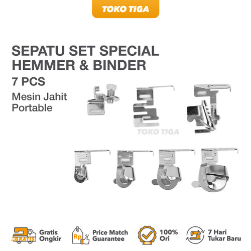 Sepatu/Tapak Set 7 Pcs Special Hemmer & Binder CY-007-002 Mesin Jahit