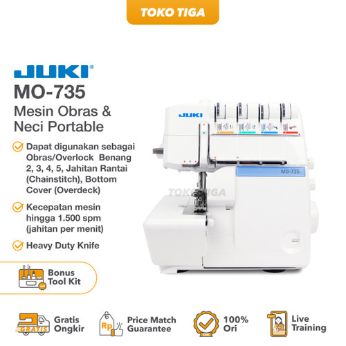 Mesin Jahit Obras dan Overdeck JUKI MO 735 / MO735 Portable