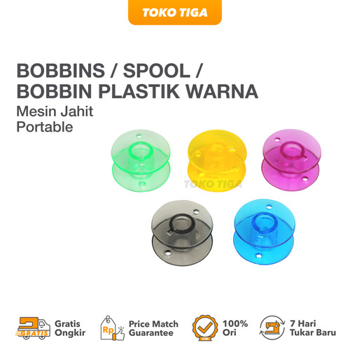 Bobbins / Spool / Bobbin Plastik Warna (Mesin Jahit Portable)