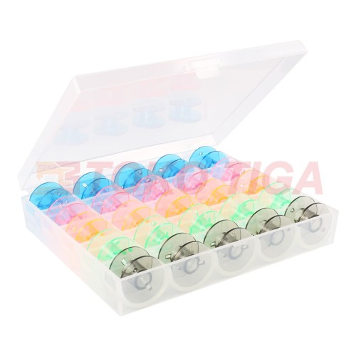 Bobbins/Spool Plastik Warna warni mesin jahit portable 1 box 25 pcs