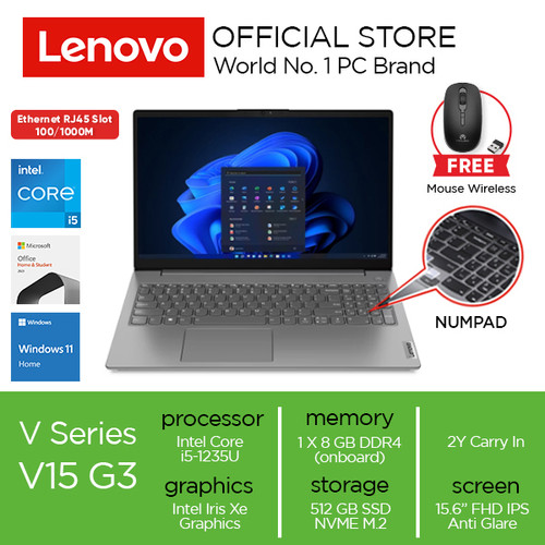 Lenovo V15 G3 IAP Core i5-1235U 8GB 512GB W11 OHS