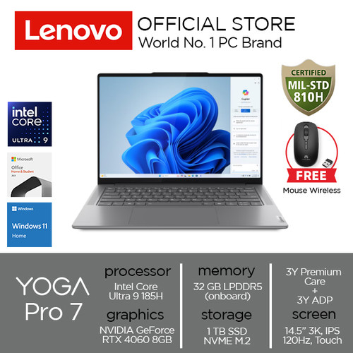 Lenovo Yoga Pro 7 14IMH9 Core Ultra 9 32GB 1TB RTX 4060 8GB W11 OHS Touch