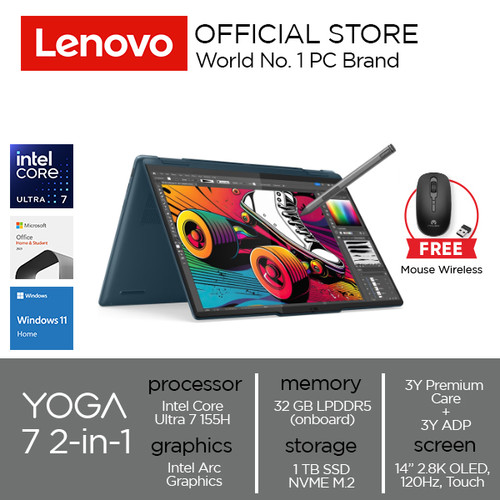 Lenovo Yoga 7 2-in-1 14IML9 Core Ultra 7 155H 32GB 1TB W11 OHS OLED