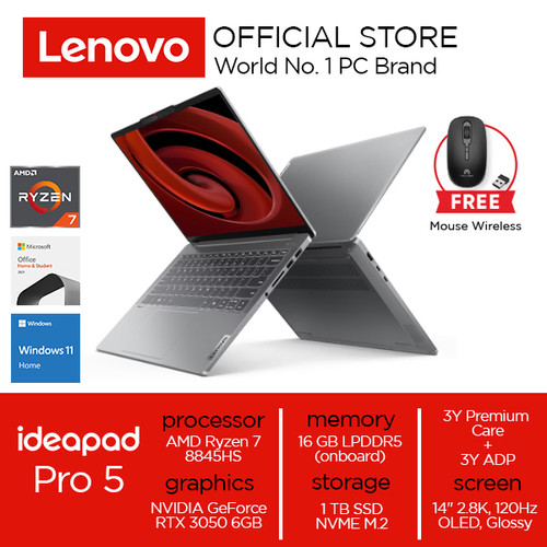 Lenovo IdeaPad Pro 5 14AHP9 Ryzen 7 8845HS 16GB 1TB RTX 3050 6GB OLED