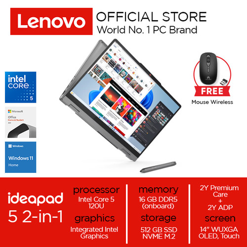 Lenovo IdeaPad 5 2-in-1 14IRU9 Core 5 120U 16GB 512GB W11 OHS OLED