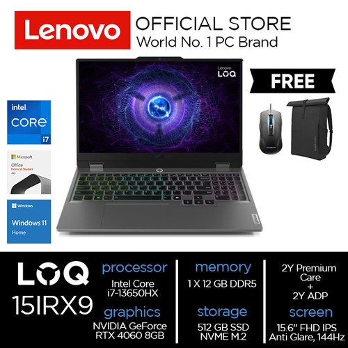 Lenovo LOQ 15IRX9 Core i7-13650HX 12GB 512GB RTX 4060 8GB W11 OHS