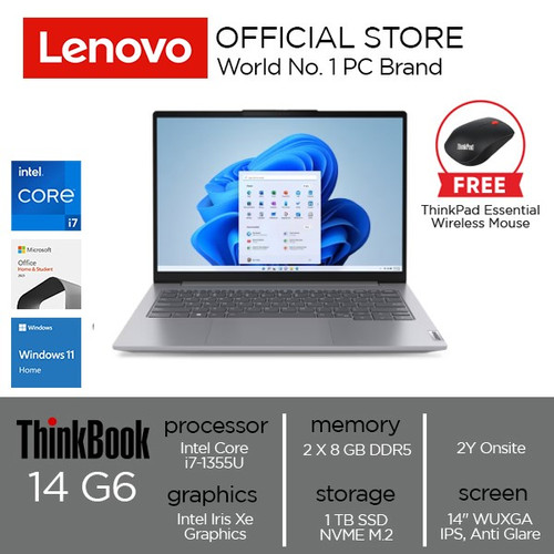 Lenovo ThinkBook 14 G6 IRL Core i7-1355U 16GB 1TB W11 OHS