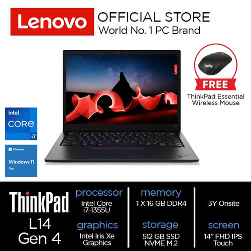 Lenovo Thinkpad L14 Gen 4  i7-1355U 16 GB 512 SSD TOUCH W11 Pro