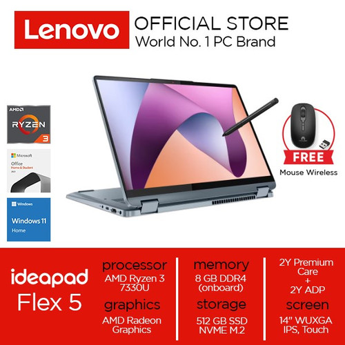 Lenovo IdeaPad Flex 5 14ABR8 Ryzen 3 7330U 8GB 512GB W11 OHS