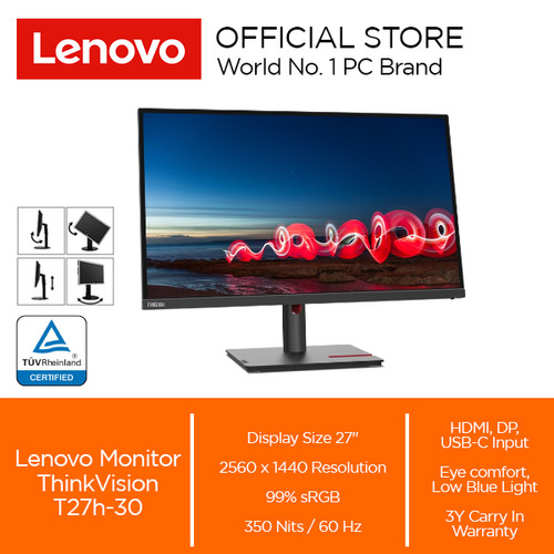 Lenovo Monitor ThinkVision T27h-30 27" IPS 60Hz