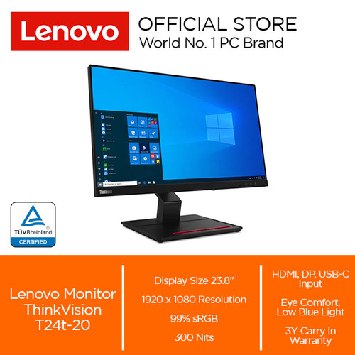 Lenovo Monitor ThinkVision T24t-20 23.8" IPS 60Hz Touch