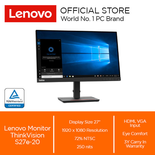 Lenovo Monitor ThinkVision S27e-20 27" IPS 60Hz