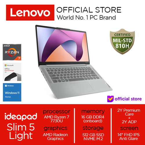 Lenovo IdeaPad Slim 5 Light 14ABR8 Ryzen 7 7730U 16GB 512GB W11 OHS