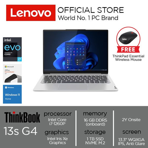 Lenovo ThinkBook 13s G4 IAP Core i7-1260P 16GB 1TB W11 OHS