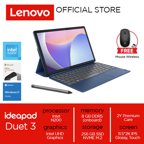 Lenovo IdeaPad Duet 3i 11IAN8 Intel N200 8GB 256GB W11+OHS Touch