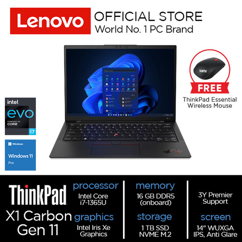 Lenovo ThinkPad X1 Carbon Gen 11 Core i7-1365U 16GB 1TB W11Pro