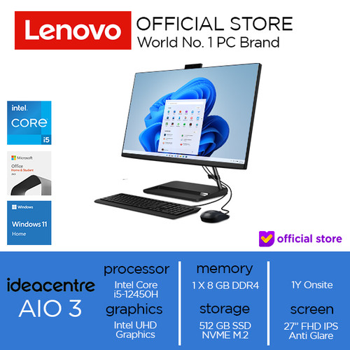 Lenovo IdeaCentre AIO 3 27IAP7 Core i5-12450H 8GB 512GB W11+OHS