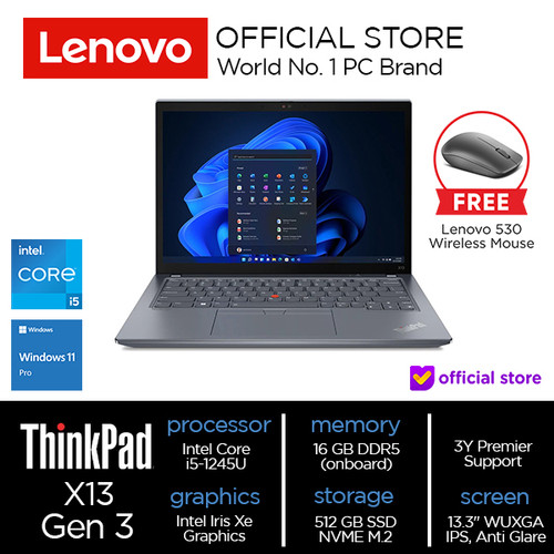 Lenovo ThinkPad X13 Gen 3 (Intel) Core i5-1245U 16GB 512GB SSD W11Pro