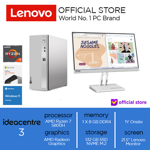 Lenovo IdeaCentre 3 07ACH7 Ryzen 7 5800H 8GB 512GB SSD