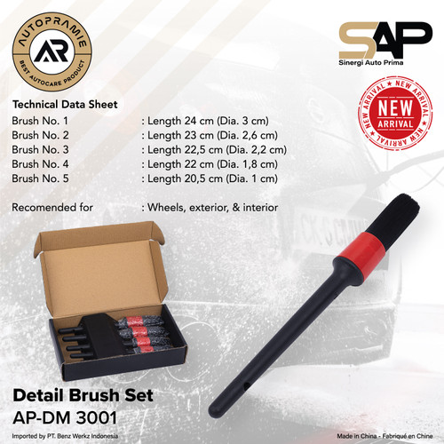 Detailing Brush Set 5 Pcs / Kuas Sikat Detail Brush Mobil Autopramie