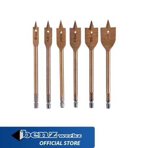 [6Pcs] Mata Bor Kayu Kipas / Wood Spade Bit Set by BENZ WERKZ