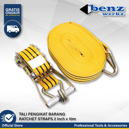 Ratchet Straps 2 inch 10 Meter / Tali Pengikat Barang Benz Werkz