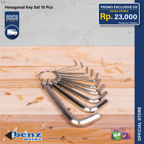 Kunci L Set 10 Pcs / Hex Key / Hexagonal Key Benz Werkz