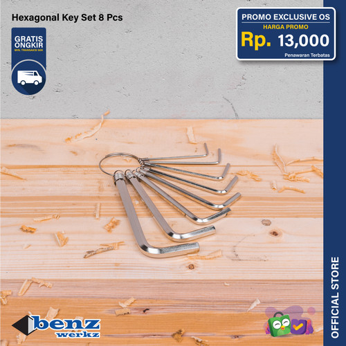 Kunci L Set 8 Pcs / Hex Key / Hexagonal Key Benz Werkz