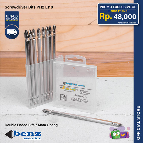 Mata Obeng Angin Magnet Plus PH2 110 mm / Screwdriver Bits Benz Werkz