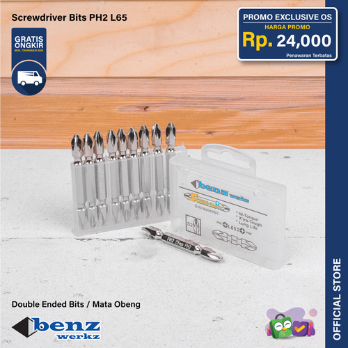 Mata Obeng Angin Magnet Plus PH2 65 mm / Screwdriver Bits Benz Werkz