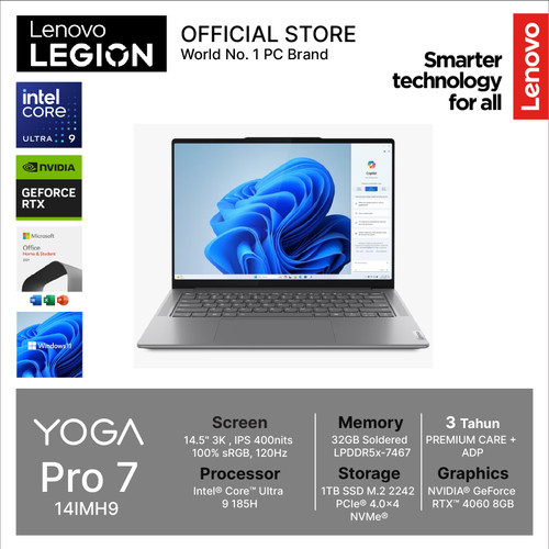 Lenovo Yoga Pro 7 14IMH9 TOUCH ULTRA 9 185H RTX4060 8GB/ 32GB 1TB W11+OHS 120HZ