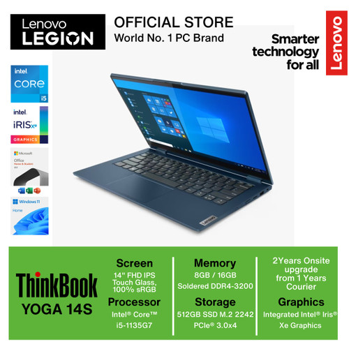 LENOVO THINKBOOK YOGA 14S ITL I5-1135G7 8GB 512GB 14" FHD TOUCHSCREEN