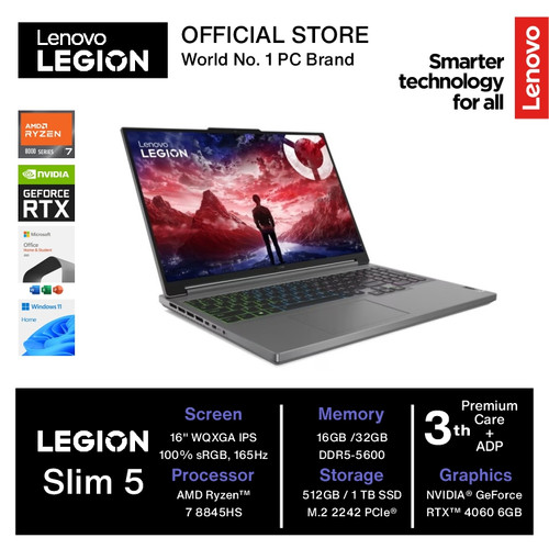 Lenovo Legion Slim 5 16 16AHP9 Ryzen 7-8845HS RTX4060 8GB