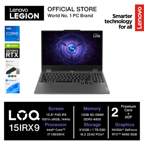 LENOVO LOQ 15IRX9  i7-13650HX RTX 4060 8GB/ 12GB 512GB W11 OHS