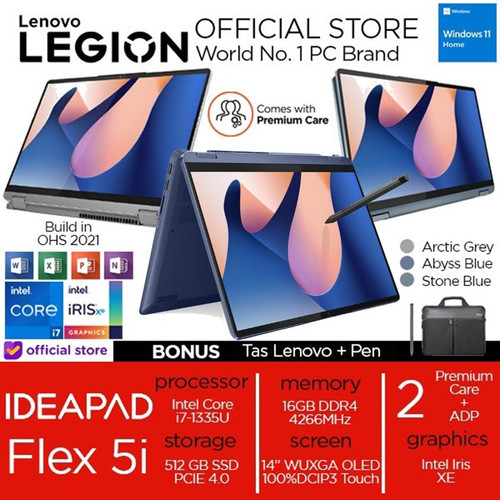 Lenovo Flex 5 14 OLED i7 1355 16GB 512SSD W11+OHS 14.0WUXGA 2in1 Touch