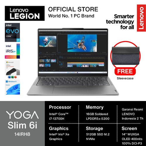 Lenovo Yoga Slim 6 14 OLED i7 13700H 16GB 512SSD Iris Xe W11+OHS 14"