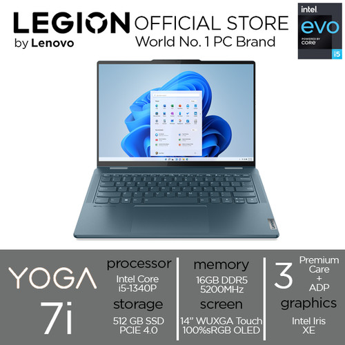 Lenovo Yoga 7i OLED Touch i5 1340P 16GB 512SSD W11+OHS 14.0 WUXGA 58ID