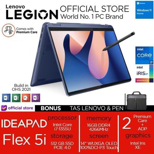 Lenovo Flex 5 OLED 2in1 Touch i7 16GB 512SSD W11+OHS 14.0WUXGA BLIT