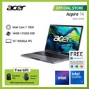 Acer Aspire 14 A14-51M-70C1 Intel Core 7 150U Intel Graphics (96 EU) 16GB RAM 512GB SSD