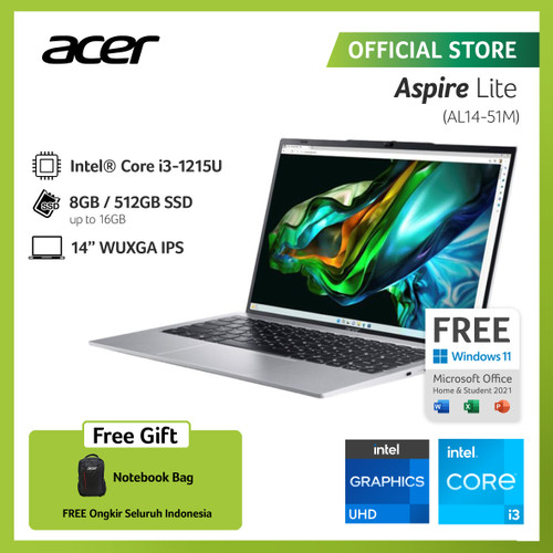 Acer Aspire Lite AL14-51M-37GM 14" WUXGA i3-1215U 8GB 512GB SSD W11