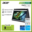 ACER ASPIRE 3 SPIN 14 A3SP14-31PT-35GN 14 INTEL I3-N305 RAM 8GB 512G