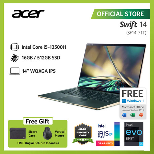 ACER SWIFT 14 SF14-71T-50AB 14"QHD GEN 13 i5-13500H 16GB 512G BLUE W11