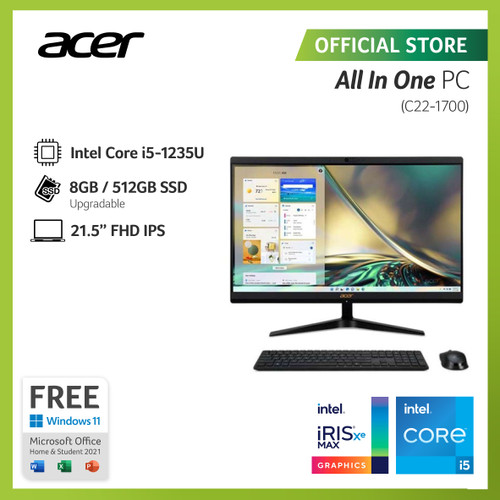 Acer Aspire All in One C22-1700-I5-512/21.5' Core i5 [DQ.BJXSN.002]