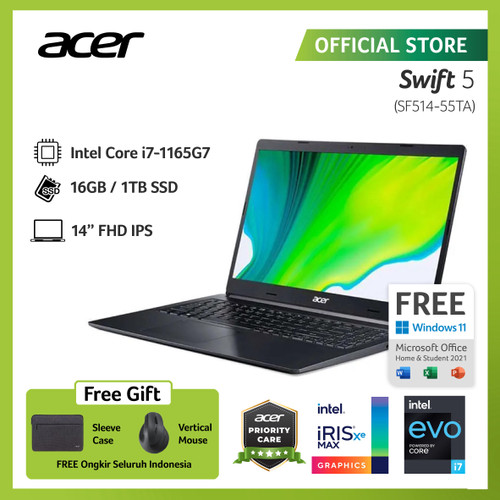 ACER SF514-55TA-75FG [14"FHD/i7-1165G7/16GB/1TB/EVO/Win11]NX.A6SSN.009