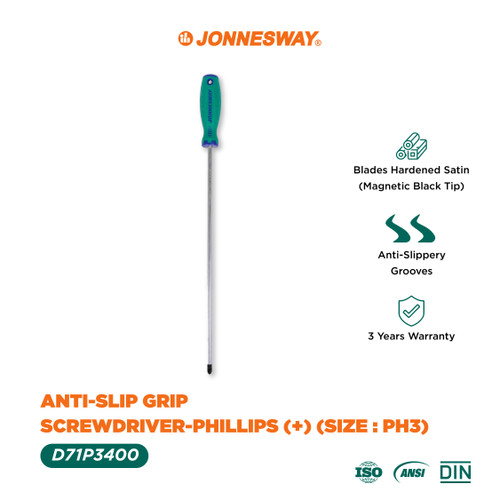 ANTI-SLIP GRIP SCREWDRIVER-PHILLIPS (+) (SIZE : PH3 ) (D71P3400)