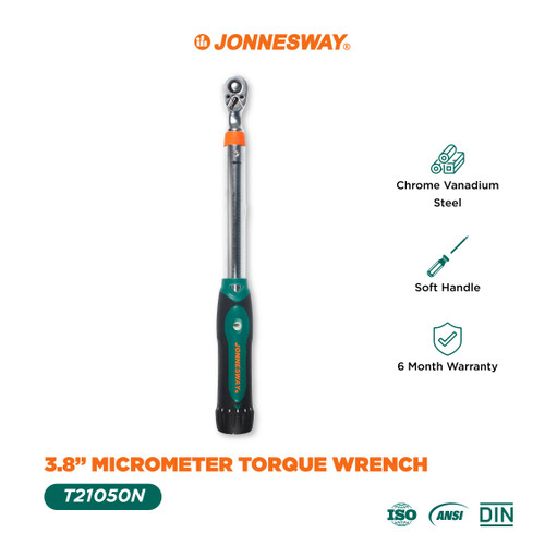 Jonnesway Micrometer Torque Wrench 3/8" Kunci Momen - T21050N