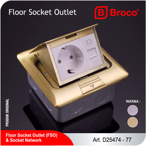 Broco D25474 Floor Socket Outlet + RJ45