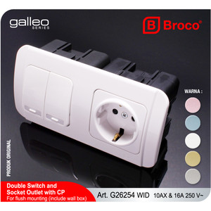 Broco G26254 (B) Saklar Seri + Stop Kontak CP WID Galleo